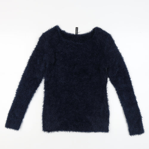 H&M Women's Blue XS Chunky-Knit Pullover Jumper