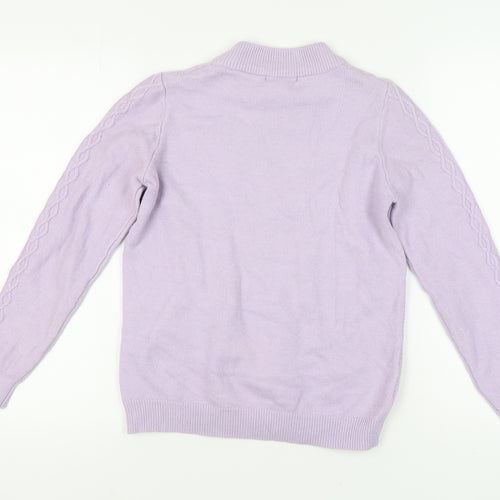 Bonmarché Women's Purple Mock Neck Jumper Size 12
