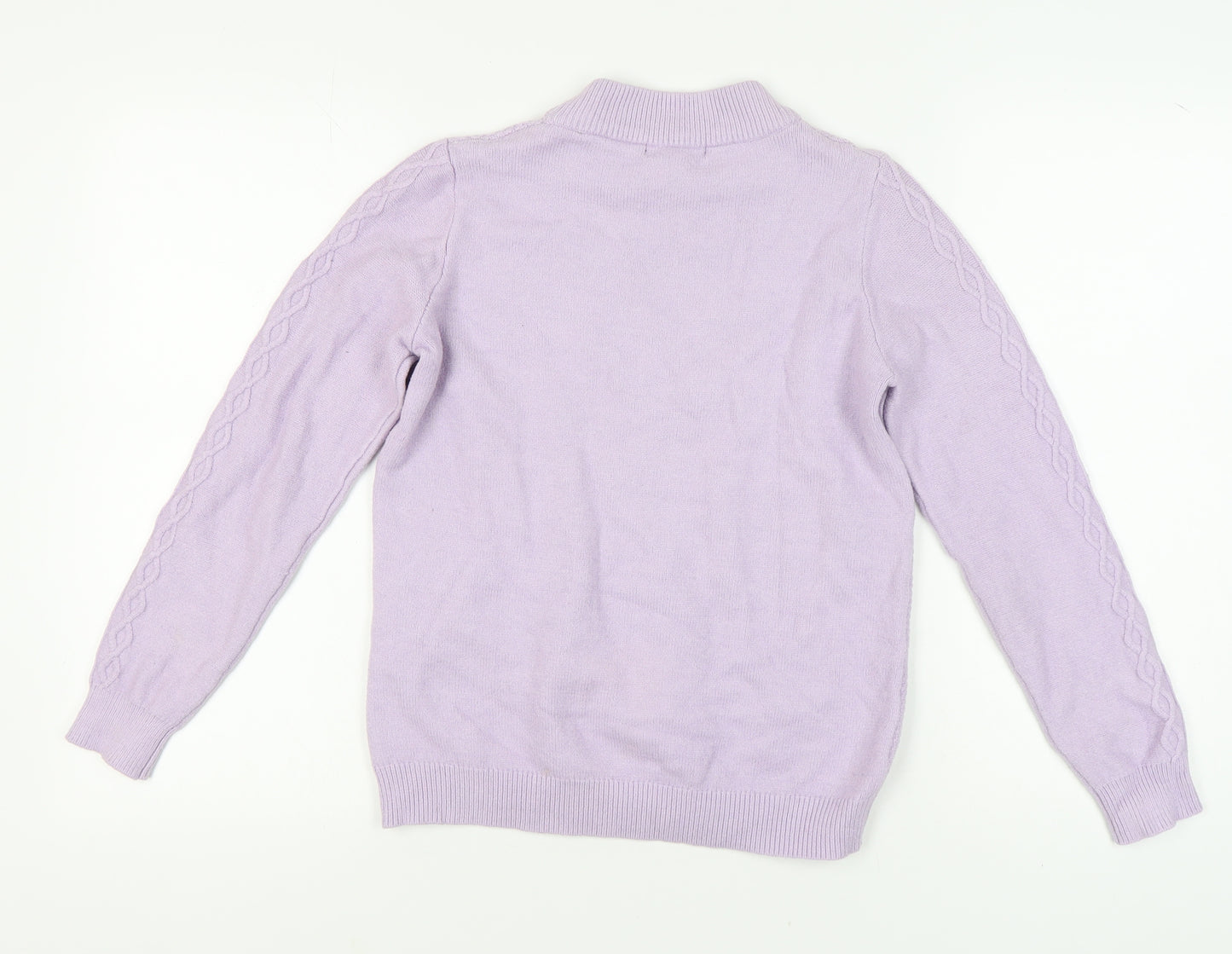 Bonmarché Women's Purple Mock Neck Jumper Size 12