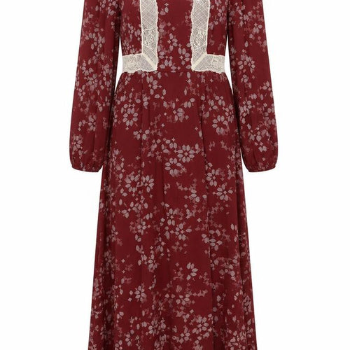 Marks and Spencer Women's Red Floral A-Line Dress Size 8