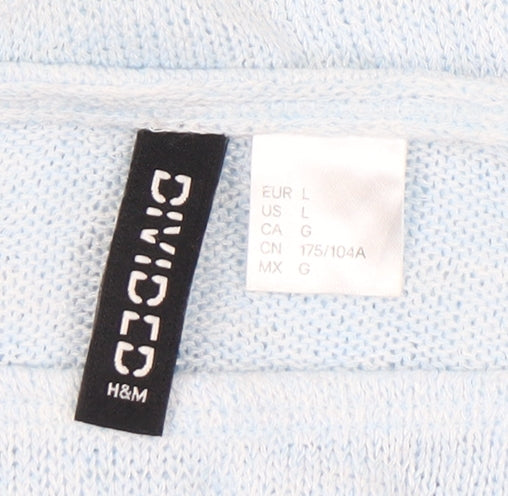 H&M Women's Blue Knit Jumper, Size L, Round Neck