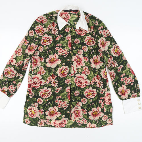 Zara Women's Floral Multicoloured Blouse Size 5