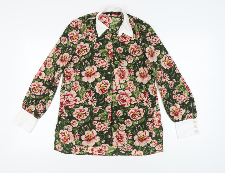 Zara Women's Floral Multicoloured Blouse Size 5