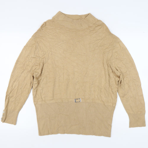 Klass Collection Women's Beige Mock Neck Jumper 2XL