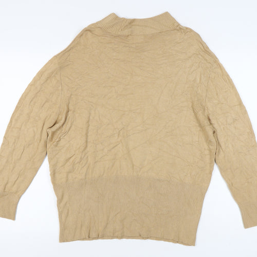 Klass Collection Women's Beige Mock Neck Jumper 2XL