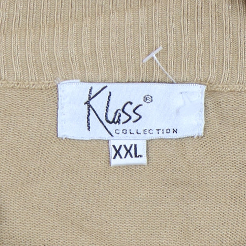 Klass Collection Women's Beige Mock Neck Jumper 2XL
