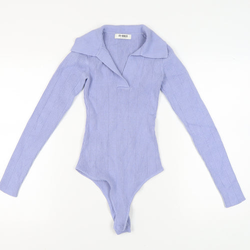 4th & Reckless Women's Blue XS Collared Bodysuit