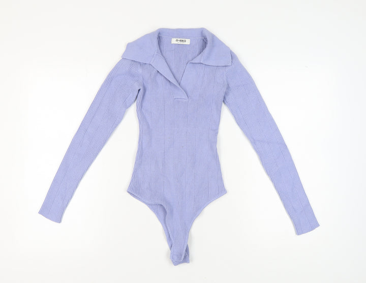 4th & Reckless Women's Blue XS Collared Bodysuit