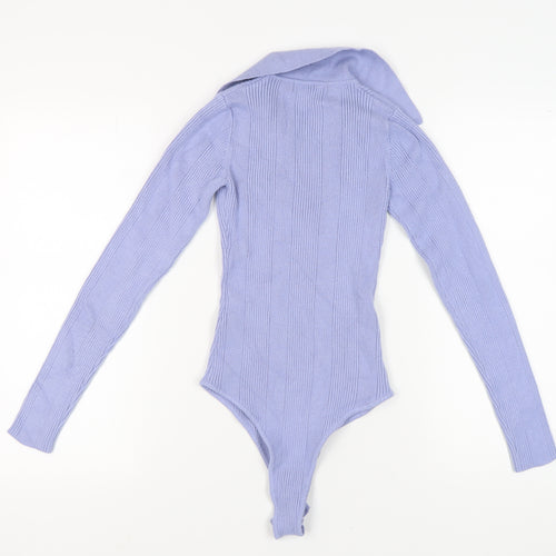 4th & Reckless Women's Blue XS Collared Bodysuit