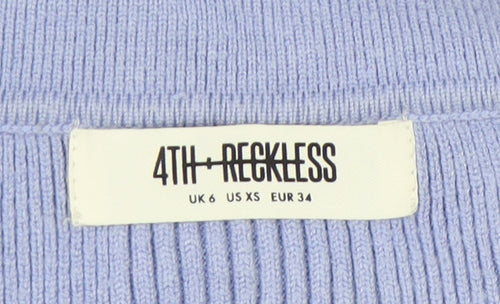 4th & Reckless Women's Blue XS Collared Bodysuit