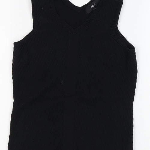 Next Women's Black Slim Fit V-Neck Tank UK 6