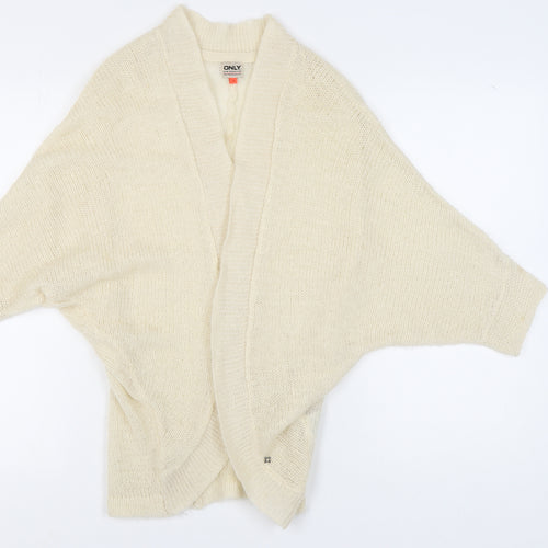 ONLY Women's Ivory Open-Knit Open Front Cardigan, Size S