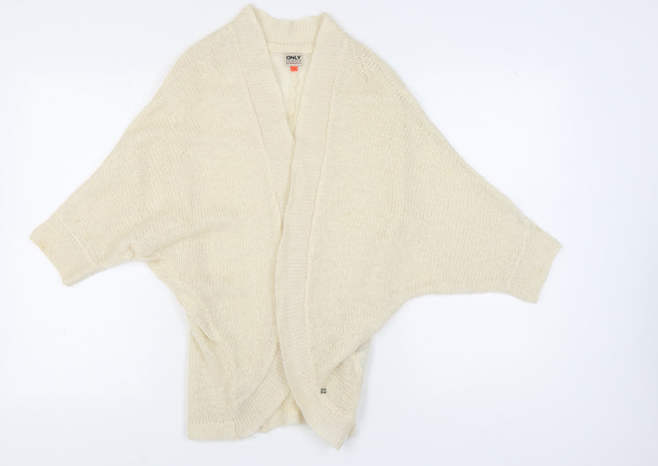 ONLY Women's Ivory Open-Knit Open Front Cardigan, Size S