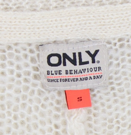 ONLY Women's Ivory Open-Knit Open Front Cardigan, Size S