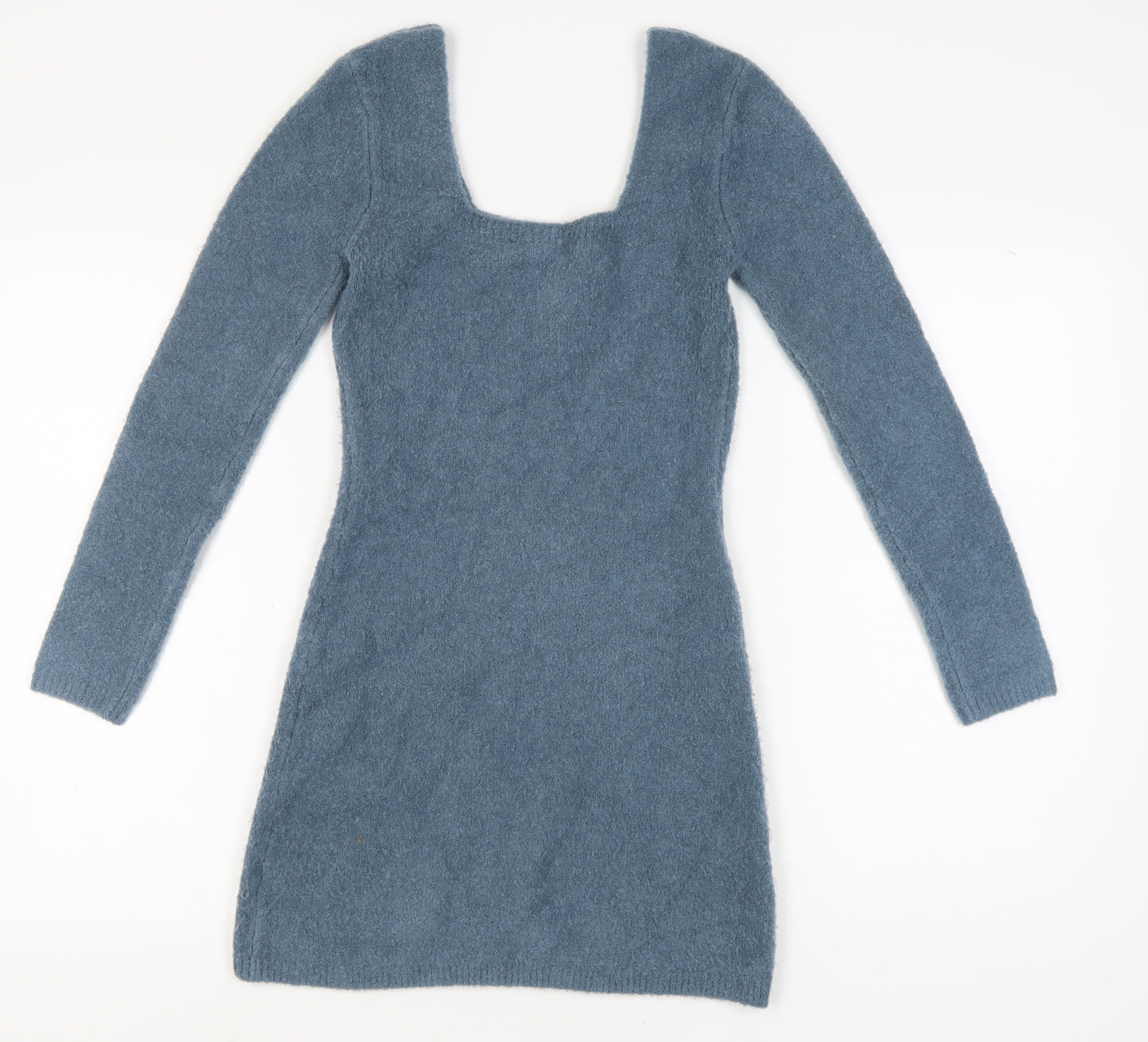 Zara Women Blue Bodycon Dress S Square Neck