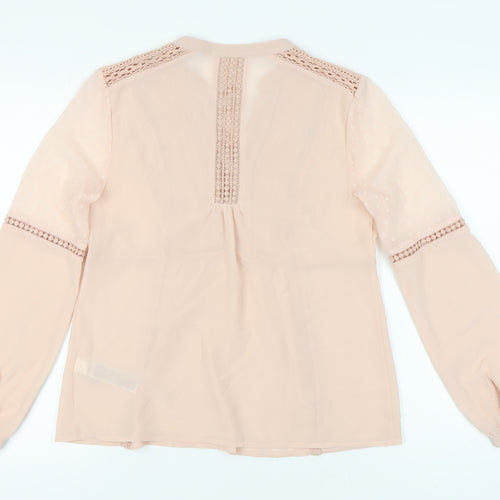 Marks and Spencer Women's Pink Lace V-Neck Blouse Size 10