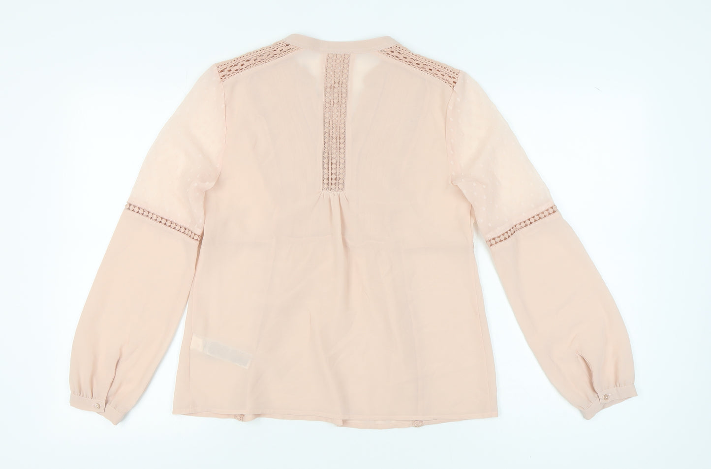 Marks and Spencer Women's Pink Lace V-Neck Blouse Size 10