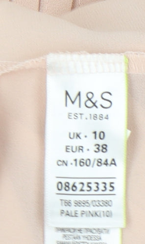 Marks and Spencer Women's Pink Lace V-Neck Blouse Size 10