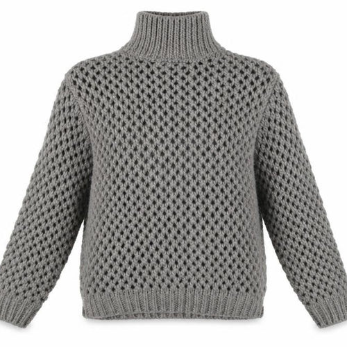 NA-KD Women’s Grey Open-Knit High Neck Jumper 2XS