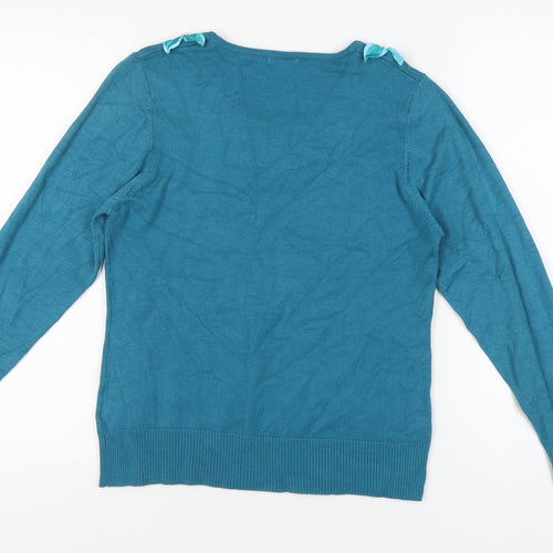 Next Women's Blue Embroidered Pullover Jumper L