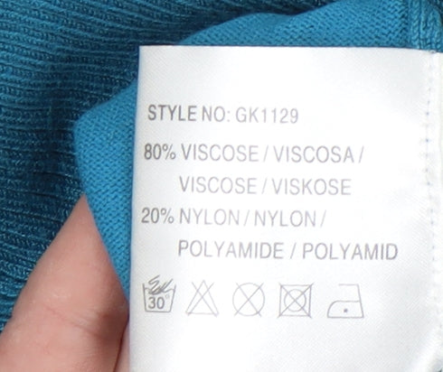 Next Women's Blue Embroidered Pullover Jumper L