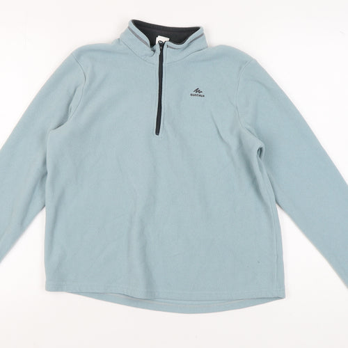 Quechua Unisex Kids Blue Fleece Sweatshirt, 14-15 Years, 1/2 Zip