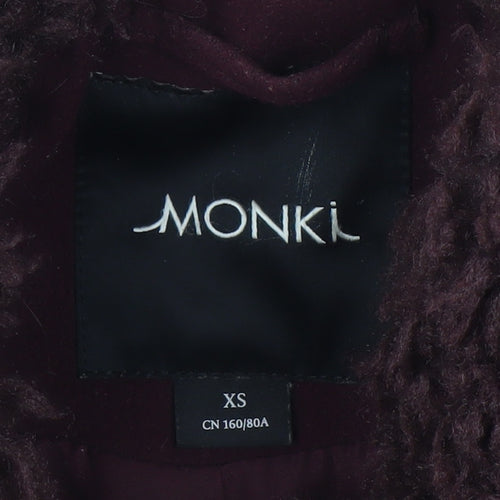 Monki Women's Red Belted Motorcycle Coat XS