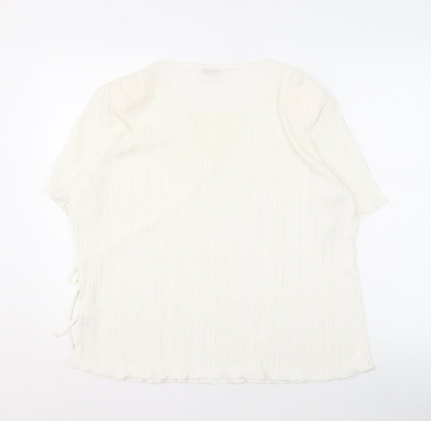 Bassini Women's Ivory Wrap Blouse Size XL