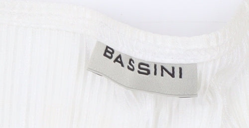 Bassini Women's Ivory Wrap Blouse Size XL