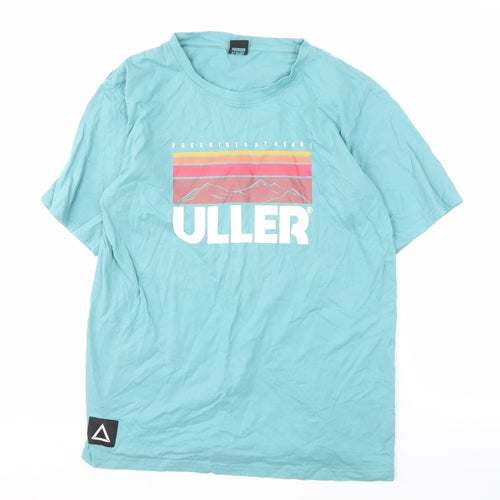 ULLER Men's Blue Graphic Print T-Shirt, Size L