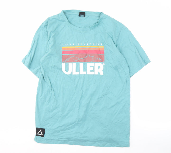 ULLER Men's Blue Graphic Print T-Shirt, Size L