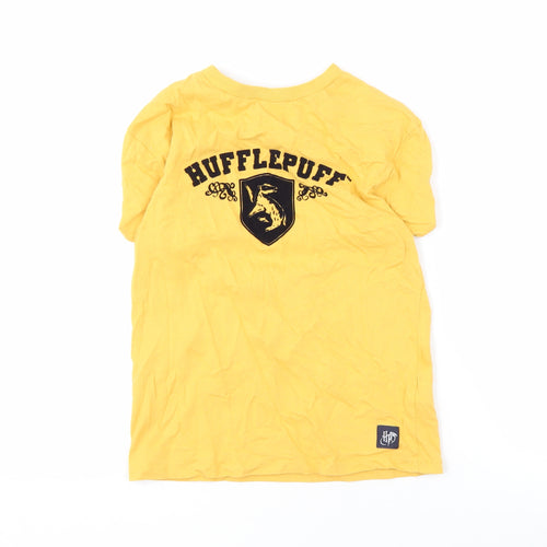 Harry Potter Hufflepuff Boys Yellow T-Shirt 8-9 Years Pullover Logo Graphic