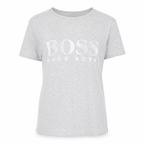Hugo Boss Men's Grey Cotton Logo T-Shirt, Size S