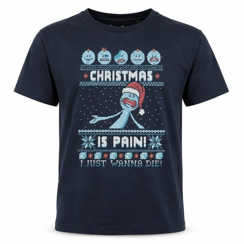 Rick and Morty Men's Blue L Christmas T-Shirt