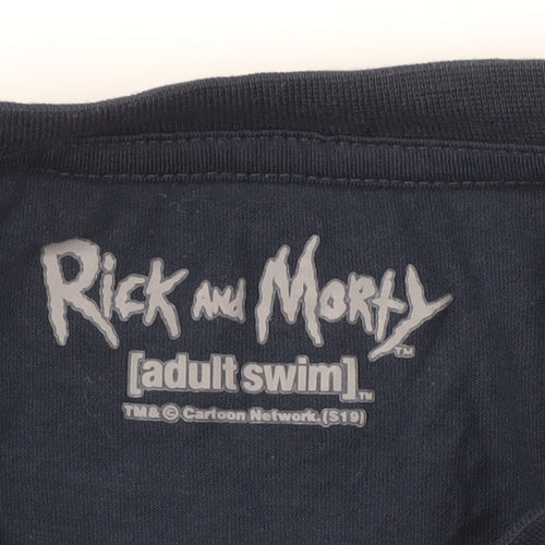 Rick and Morty Men's Blue L Christmas T-Shirt