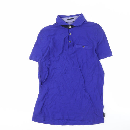 Ted Baker Men’s Blue Polo, Medium, Casual, Cotton