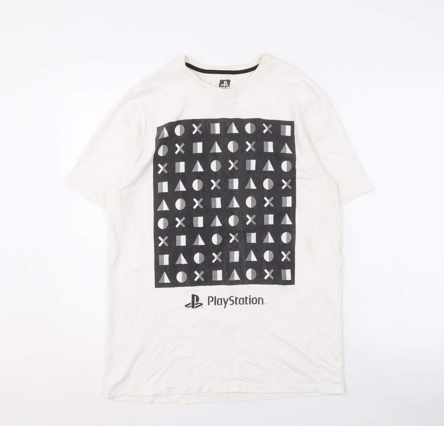 George Men's White PlayStation Graphic T-Shirt M