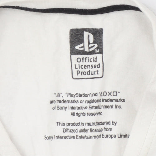George Men's White PlayStation Graphic T-Shirt M