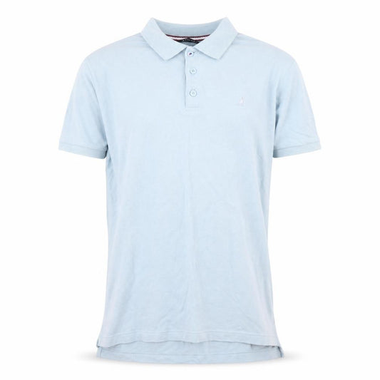 Front view of Kangol Men’s Blue Polo Shirt L Cotton Casual