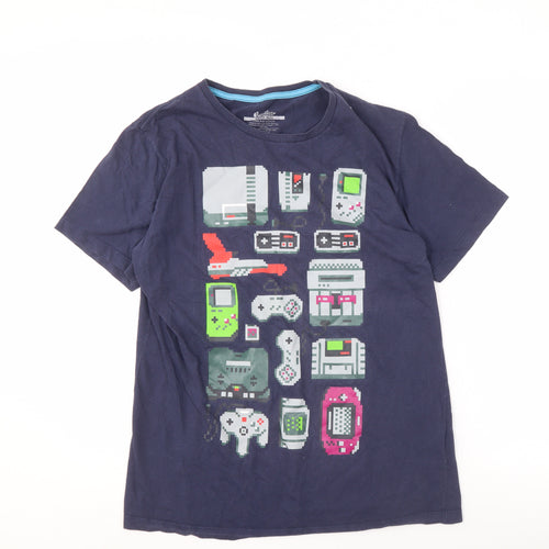 Threadless Men's Blue Geek T-Shirt M Graphic Print