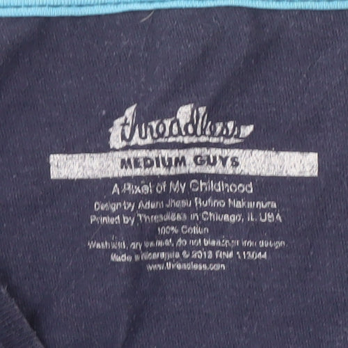 Threadless Men's Blue Geek T-Shirt M Graphic Print