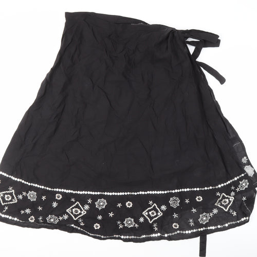 Debenhams Women's Black Wrap Skirt, S, Embroidered