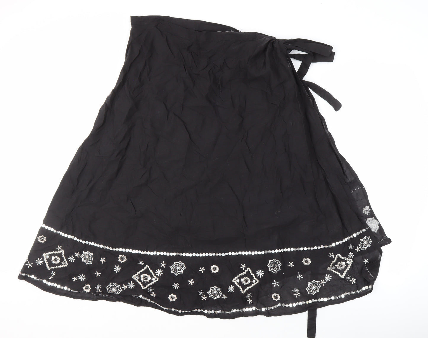 Debenhams Women's Black Wrap Skirt, S, Embroidered