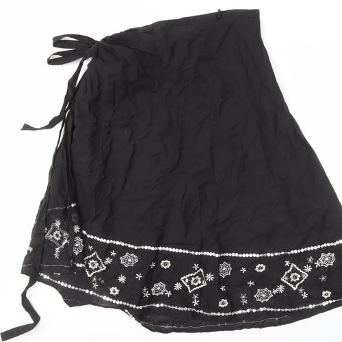 Debenhams Women's Black Wrap Skirt, S, Embroidered
