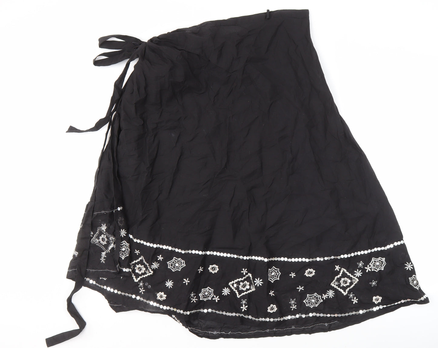 Debenhams Women's Black Wrap Skirt, S, Embroidered