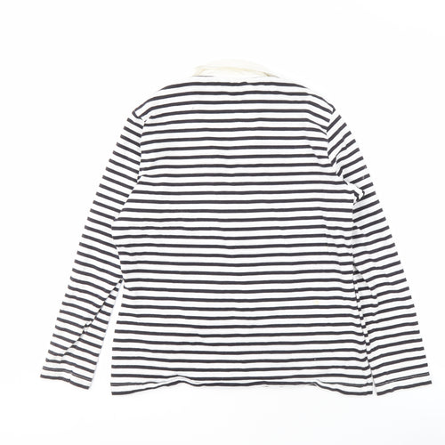 Gerry Weber Women's Black & White Striped Long Sleeve Lace-up Top