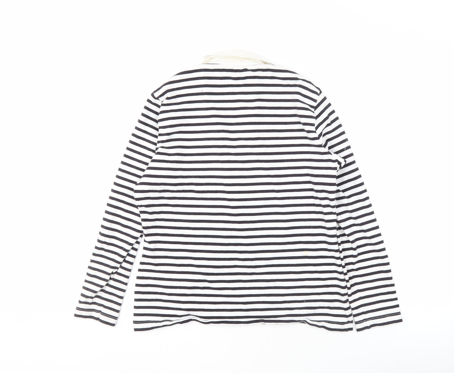 Gerry Weber Women's Black & White Striped Long Sleeve Lace-up Top
