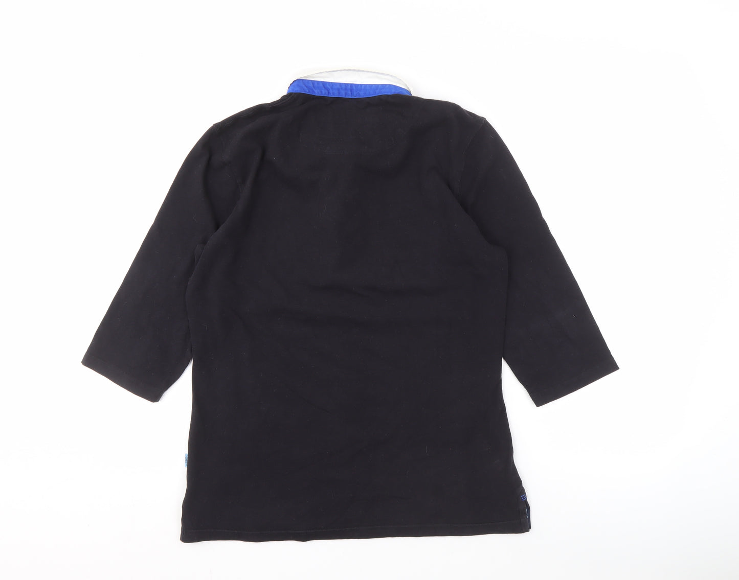 Sportfolio Unisex Black 3/4 Sleeve Rugby Polo Size 12