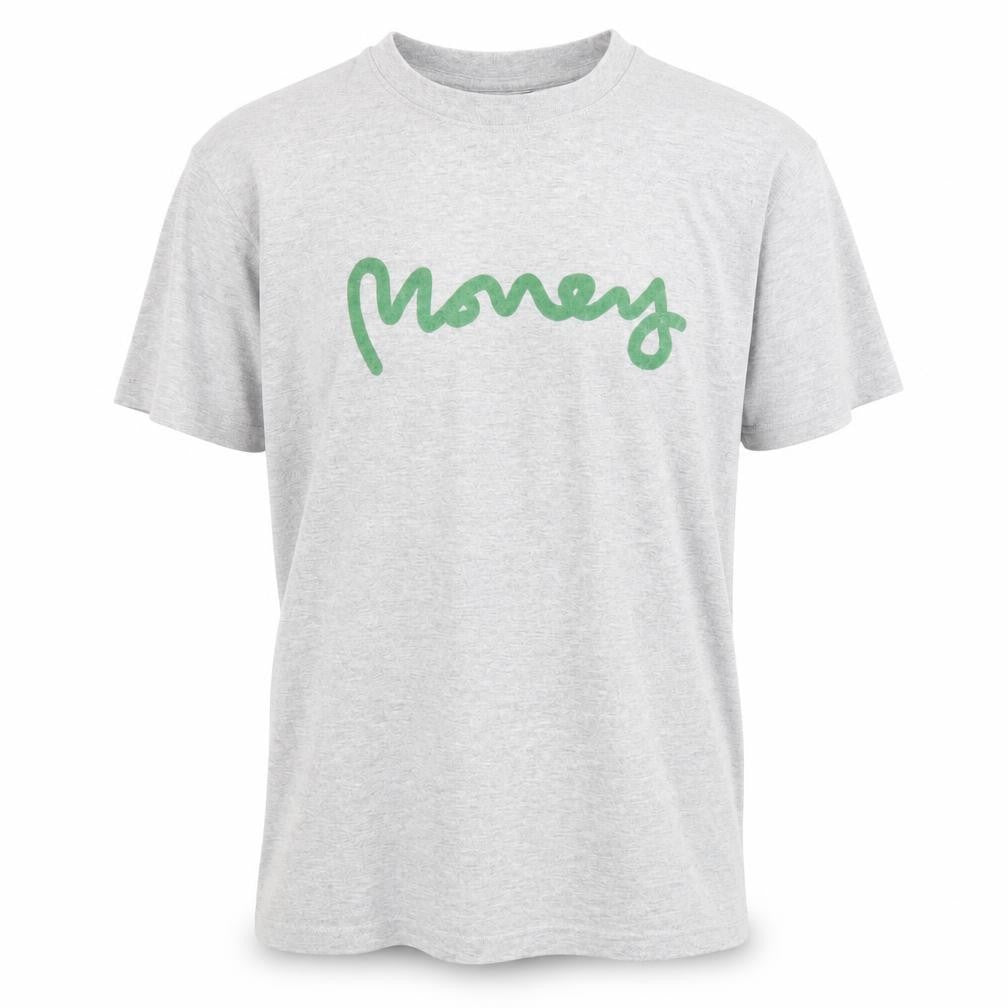 Money Men's Grey Cotton T-Shirt, Size M, Logo Accent