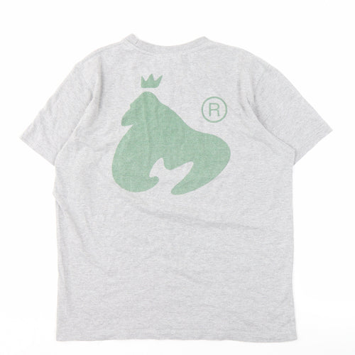 Money Men's Grey Cotton T-Shirt, Size M, Logo Accent